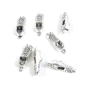20 Pieces Antique Silver Tone Jewelry Making Charms Pendant Findings Craft Supplies Bulk Lots Arts H...