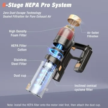 VBUOO Cordless Vacuum 600W Powerful and Lightweight