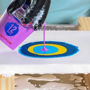 Pouring Masters 12 Ounce (350ml) Graduated Plastic Mixing Cups (Box of 20) - Use for Paint, Resin, Epoxy, Art, Kitchen, Cooking, Baking - Measurements in OZ. and ML., 4 Different Measuring Ratios 1:1