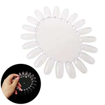 Honbay 20PCS Plastic 20 Tips False Nail Swatches Wheels Nail Art Color Polish Display Wheel for Manicure