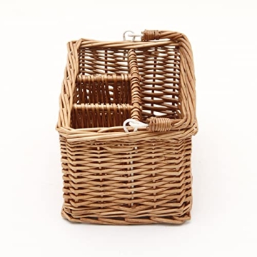 JJSQYLAN Wicker Utensil Caddy for Kitchen or Dining Table