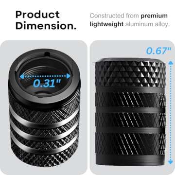 GlideSpark Tire Valve Stem Caps Cover – 4 Pack Tire Air Cap Metal with Plastic Liner Corrosion Resistant Leak Proof, Anodized Aluminum Tire Valve Cap Set for Car Truck Motorcycle SUV and Bike, Black