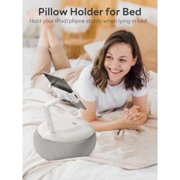 SAIJI Tablet Holder Pillow, Kindle Holder Compatible with 4.7-15.6” Kindle, Tablet, Phone, Portabl...