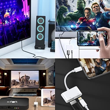 Lightning to HDMI Adapter for iPhone, 1080P HD Connectivity