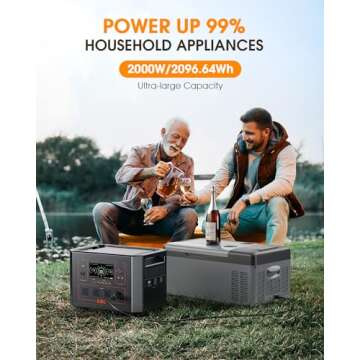 EBL Portable Power Station 2000W, 2096.64Wh Solar Generator LiFePO4 (LEP) Battery(4000W Surge), 1-2 ...