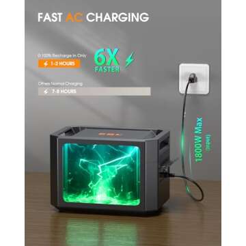 EBL Portable Power Station 2000W, 2096.64Wh Solar Generator LiFePO4 (LEP) Battery(4000W Surge), 1-2 Hours to Full Charge, Solar Generator for Home Backup, Emergency, Outdoor Camping