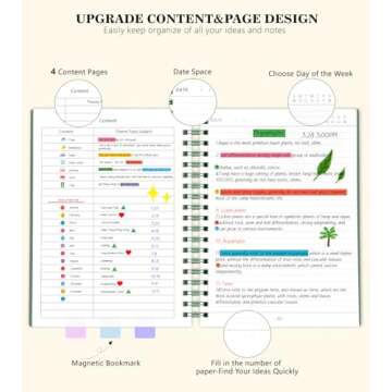 MUAHLIUB Spiral Notebook Journal,360 Pages College Ruled Notebook, Lined Thick Journals for Women Me...