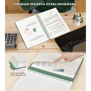 MUAHLIUB Spiral Notebook Journal,360 Pages College Ruled Notebook, Lined Thick Journals for Women Men,A5 Thick Spiral Journal for Writing,100GSM Paper, Spiral Notebooks for Work School 5.5"x8.5" Green