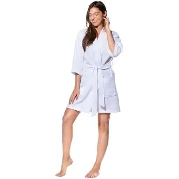 Turquaz Lightweight Short Robes For Women Waffle Kimono Bathrobe - Soft, Fast-Drying, Long-Lasting Cotton Blend