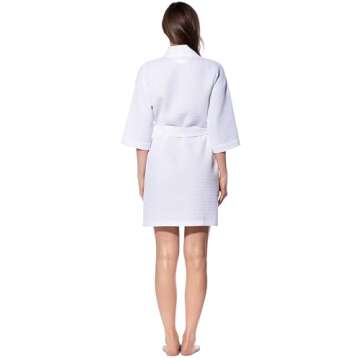 Turquaz Lightweight Short Robes For Women Waffle Kimono Bathrobe - Soft, Fast-Drying, Long-Lasting Cotton Blend