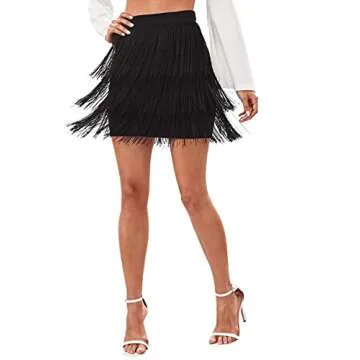 Stylish Verdusa Women's Fringe Trim Pencil Skirt for Fashionistas