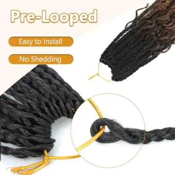 8 Packs Crochet Box Braids-14 Inch Boho Box Braids Crochet Braids Hair Bohomian Box Braid Crochet Hair Synthetic Braiding Hair Goddess Box Braids Crochet Hair for Black Women (1B/30/27)