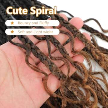 8 Packs Crochet Box Braids-14 Inch Boho Box Braids Crochet Braids Hair Bohomian Box Braid Crochet Hair Synthetic Braiding Hair Goddess Box Braids Crochet Hair for Black Women (1B/30/27)