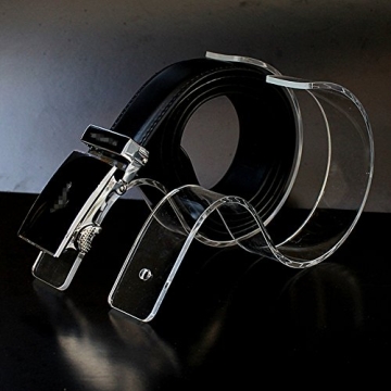 4 Pack Clear Acrylic Belt Display Stands Rack Holder Closet Organizer Space Saver Case for Men and W...