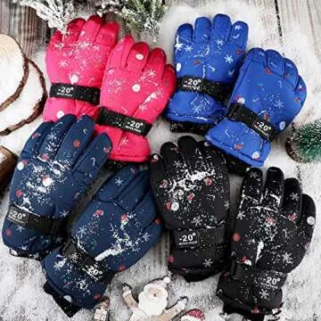 Hicarer Winter Gloves for Kids Waterproof Snow Ski Gloves