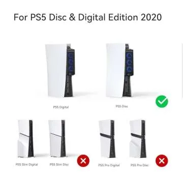 KIWIHOME Cooling Fan for PS5 Accessories, Upgraded Quiet Cooler Fan with LED and USB3.0 Hubs, Efficient Horizontal Cooling System for PS5 Disc and Digital Edition, Not for PS5 Slim (Black)