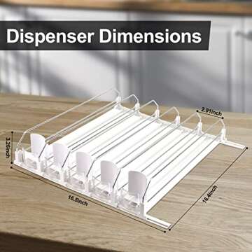 MAXTUF Drink Dispenser for Fridge, Soda Can Organizer for Refrigerator, Adjustable Width Beverage Se...