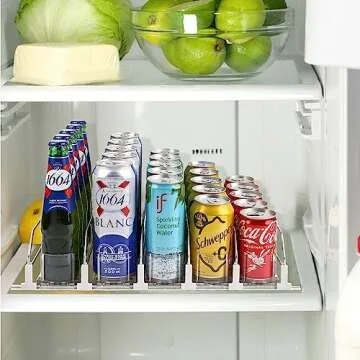 MAXTUF Drink Dispenser - 30 Can Organizer for Fridge