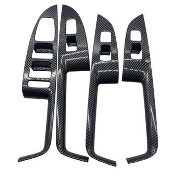 Cnaurda Carbon Fiber Style Window Switch Panel Cover Car Side Window Door Lock Switch Panel Trim Compatible with Genesis G70 2019-2025 Accessories
