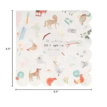 Meri Meri On the Farm Large Napkins - Vibrant Party Decor