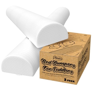 Primica Toddler Bed Bumpers Set of 2 - Safe, Soft & Versatile for All Bed Sizes