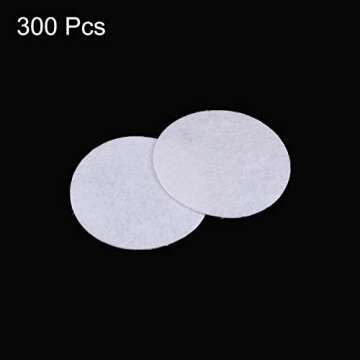 HARFINGTON 300pcs Round Felt Circles, 50mm 2" Pre Cut Felt Craft Pads Non-Woven Mini Felt Fabric Circles for DIY Sewing Handcraft Cut Projects Craft Finishing, White