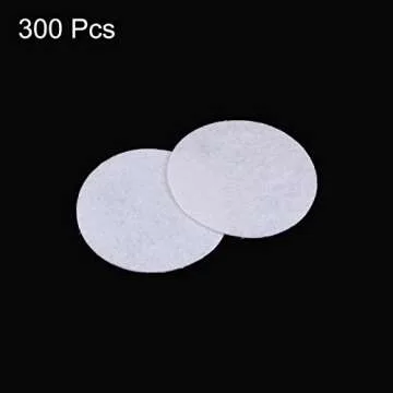 HARFINGTON 300pcs Round Felt Circles, 50mm 2" Pre Cut Felt Craft Pads Non-Woven Mini Felt Fabric Circles for DIY Sewing Handcraft Cut Projects Craft Finishing, White