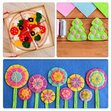 HARFINGTON 300pcs Round Felt Circles, 50mm 2" Pre Cut Felt Craft Pads Non-Woven Mini Felt Fabric Circles for DIY Sewing Handcraft Cut Projects Craft Finishing, White