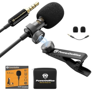 PowerDeWise Lavalier Microphone for Content Creators