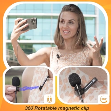 PowerDeWise Lavalier Microphone for Content Creators