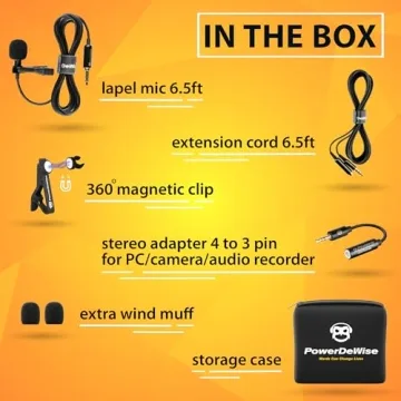 PowerDeWise Lavalier Microphone for Content Creators