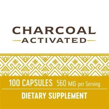 Nature's Way Activated Charcoal, Binds Unwanted Materials and Gas in the Digestive Tract*, 560 mg per 2-Capsule Serving, 100 Capsules (Packaging May Vary) - 2 Pack