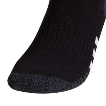 adidas Men's Cushioned Quarter Socks (3-Pair), Black/Onix Grey/White, Large