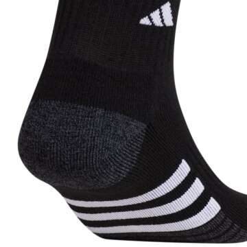 adidas Men's Cushioned Quarter Socks (3-Pair), Black/Onix Grey/White, Large