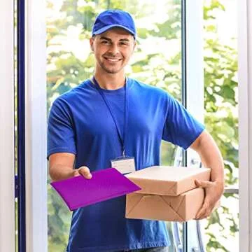 Fuxury Bubble Mailers 4x8 Inch, 50 Pack Padded Envelopes Self-Seal Adhesive Waterproof Shipping Bags Small Bubble Mailers for Business Mailing Packages Jewelry Makeup Supplies #000-Purple