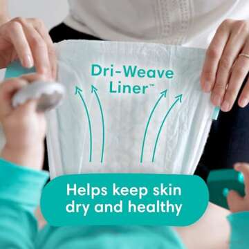 Pampers Baby Dry Diapers Newborn - Size 0, 104 Count, Absorbent Disposable Diapers