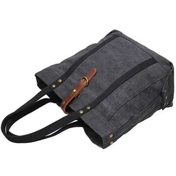 Iblue Women Totes Bag Canvas Top Handle Shoulder Handbag Large #254 (grey)