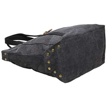 Iblue Women Totes Bag Canvas Top Handle Shoulder Handbag Large #254 (grey)