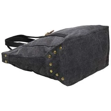 Iblue Women Totes Bag Canvas Top Handle Shoulder Handbag Large #254 (grey)