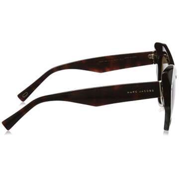 Marc Jacobs Women's MARC116/S Cat-Eye Sunglasses, Havana Medium/Brown Gradient, 52 mm