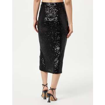 The Drop Women's Bianca Sequin Midi Skirt