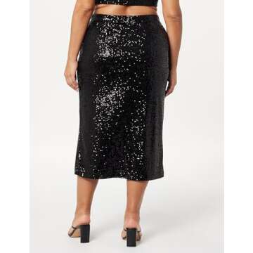 The Drop Women's Bianca Sequin Midi Skirt
