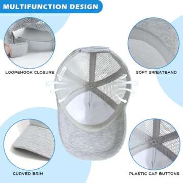 Duoyeree Toddler Baseball Cap Baby Cap Sun hat Print Dinosaur Pattern and Solid Color hat Kids boy Girl Age 0-8t