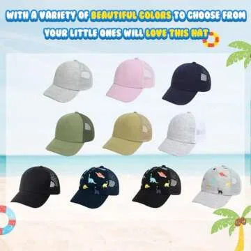 Duoyeree Toddler Baseball Cap Baby Cap Sun hat Print Dinosaur Pattern and Solid Color hat Kids boy Girl Age 0-8t