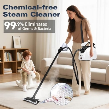 High-Temp Steam Cleaner with 21 Accessories & 248°F Steam for Floors, Tiles, & More