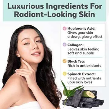 Viva Naturals Charcoal Face Mask Set - 8 Pack for Radiant Skin