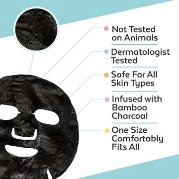 Viva Naturals Charcoal Face Mask Set - 8 Pack for Radiant Skin