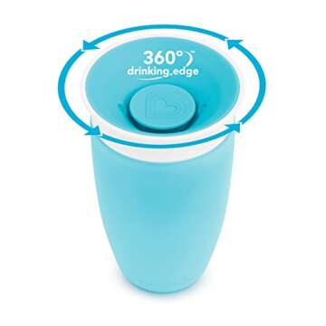 Munchkin® Miracle® 360 Toddler Sippy Cup, Spill Proof, 10 Ounce, Blue/Purple, 2 Count (Pack of 1)