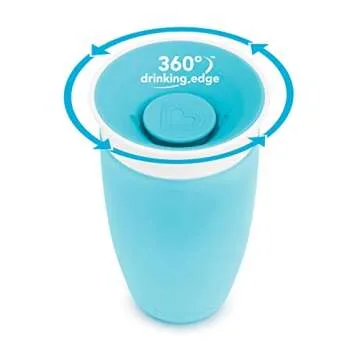 Munchkin® Miracle® 360 Toddler Sippy Cup, Spill Proof, 10 Ounce, Blue/Purple, 2 Count (Pack of 1)