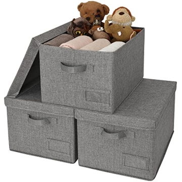 GRANNY SAYS Storage Bins with Lids – Large Linen Organizers for Home & Office